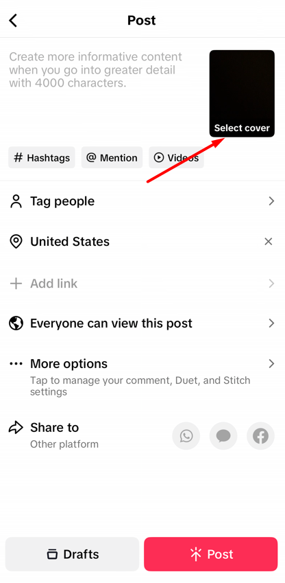 Edit videos on TikTok- Step 5