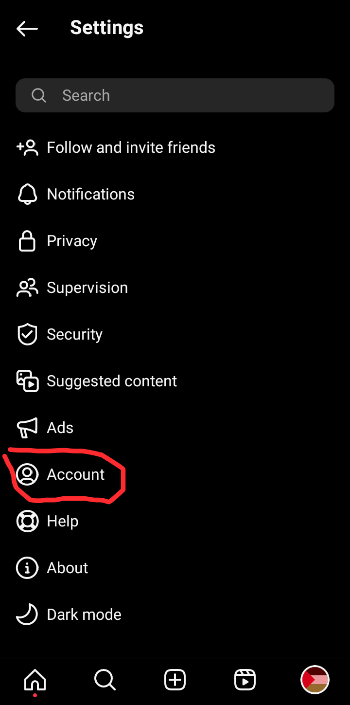 Account option- visual