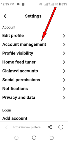 Delete Pinterest Account - Step 5 