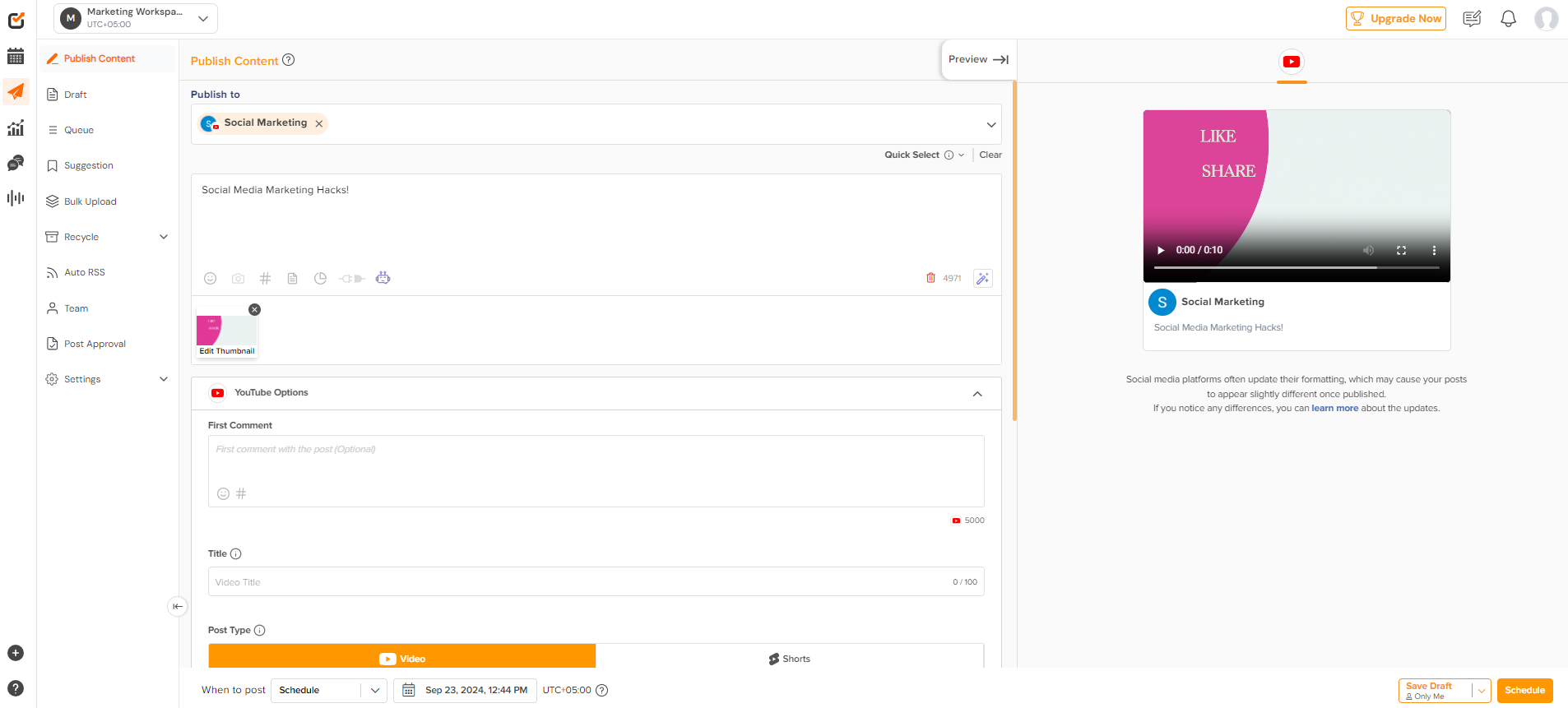 Post Scheduling using Social Champ