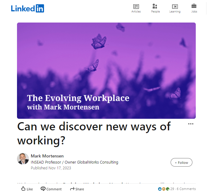 A snapshot of newsletter on Linkedin