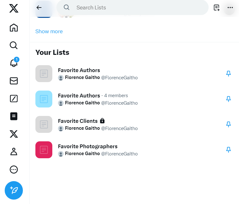 Twitter lists step 7