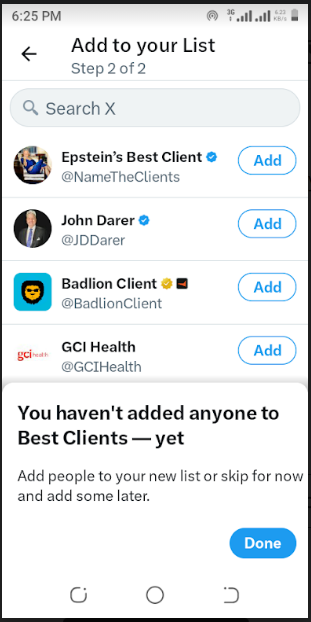 Twitter List on Mobile Step 7