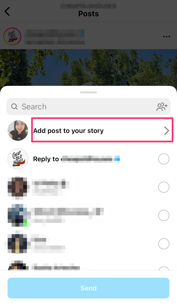 how to add post to story- visual 