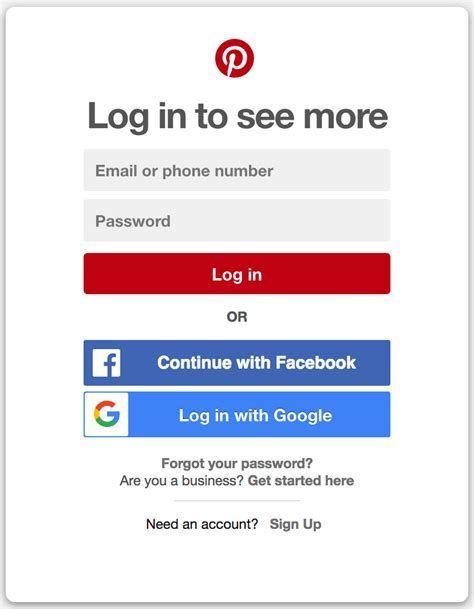 Pinterest login-step 1