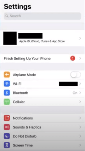 Visual of iPhone Settings