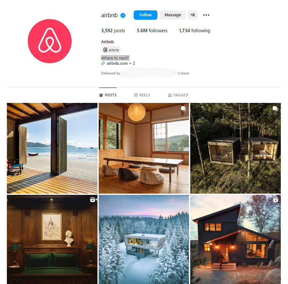 airbnb instagram