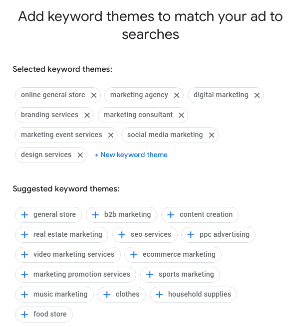 Add Keyword Themes 