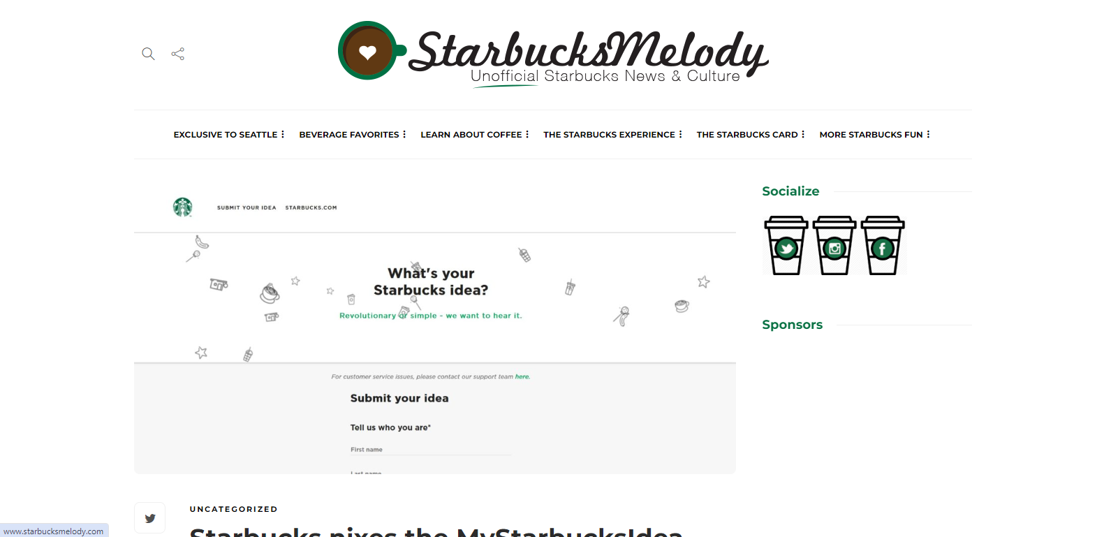 Starbucks idea forum