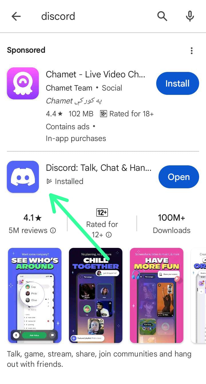 Discord app on store