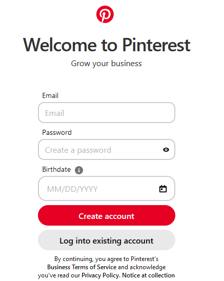 A snapshot of Pinterest