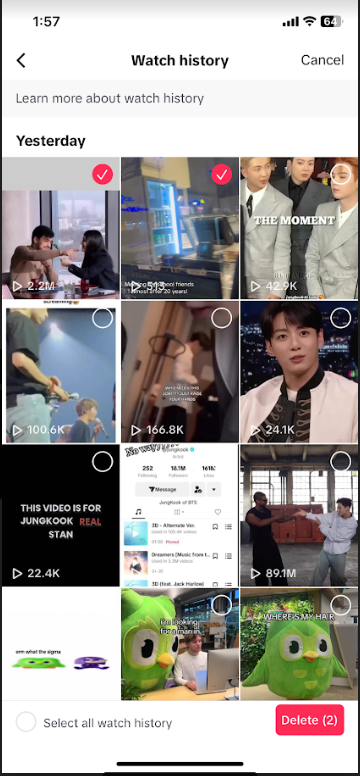 TikTok Search History - Step 3