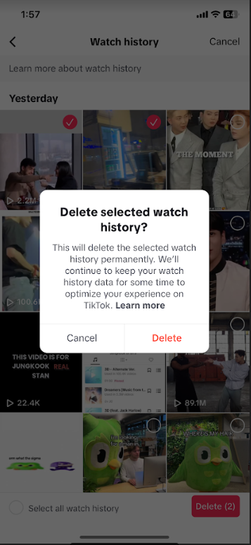 TikTok Search History - Step 5