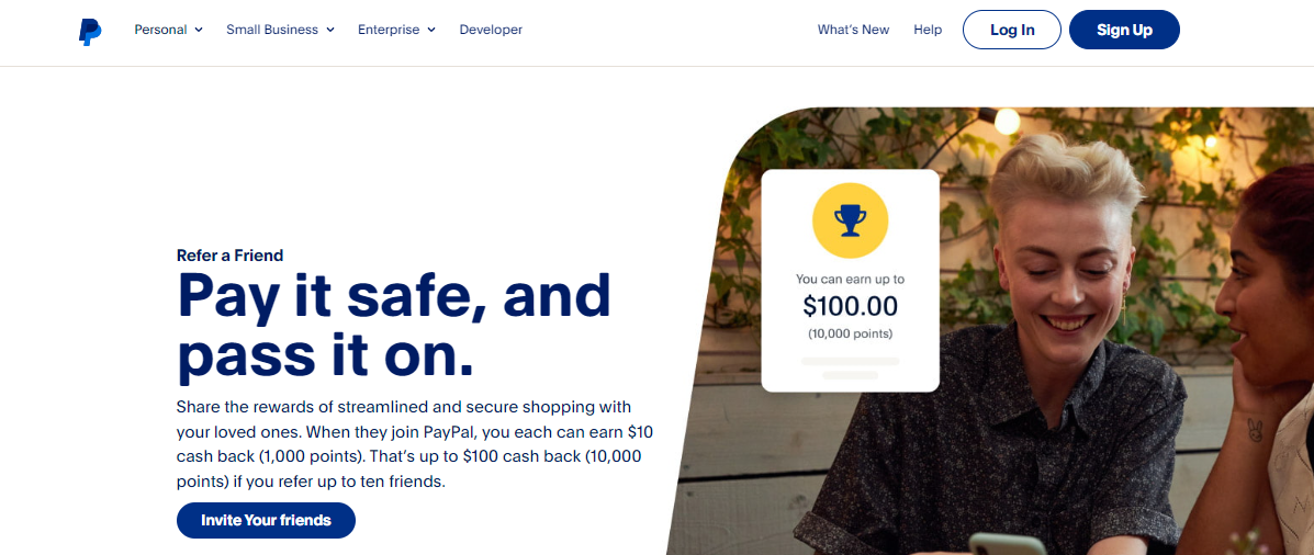 A snapshot of PayPal's referral program 