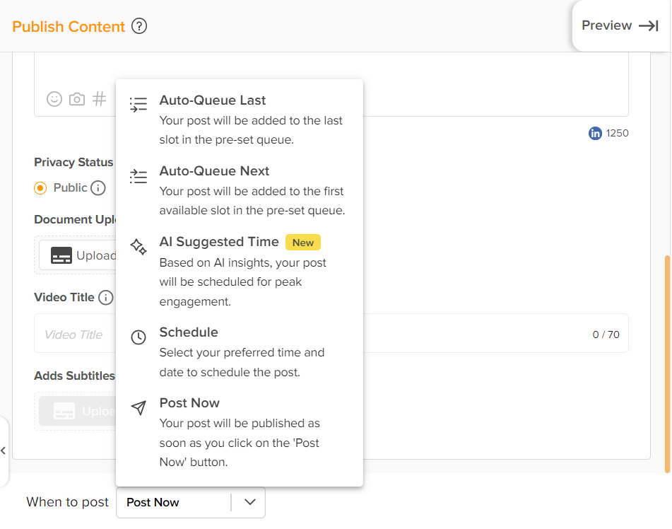 A snapshot of Social Champ's dashboard