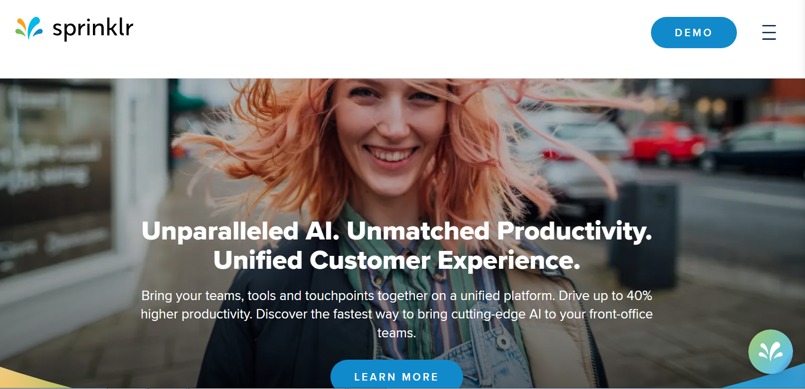 Sprinklr's landing page