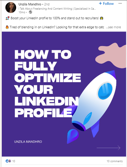 A snapshot of educational content on LinkedIn