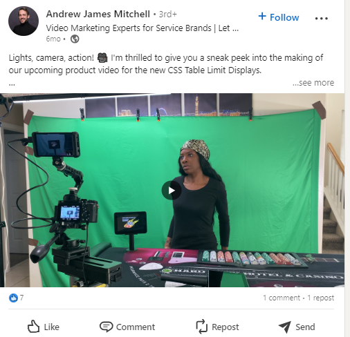 an example of behind the scenes post on LinkedIn