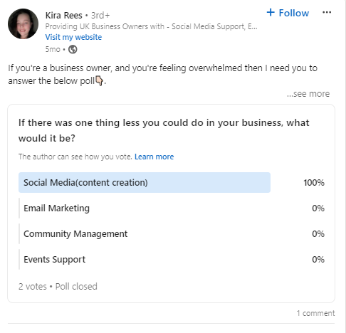 A snapshot of quizzes and polls on LinkedIn