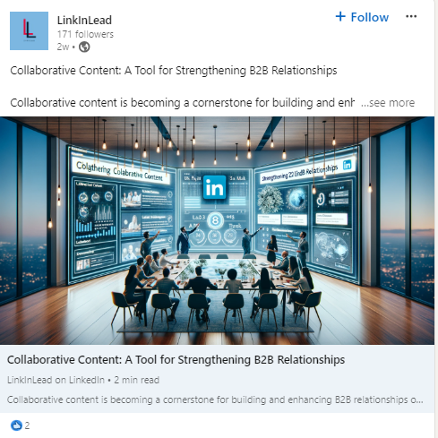 LinkedIn carousel featuring benefits of collaborative content