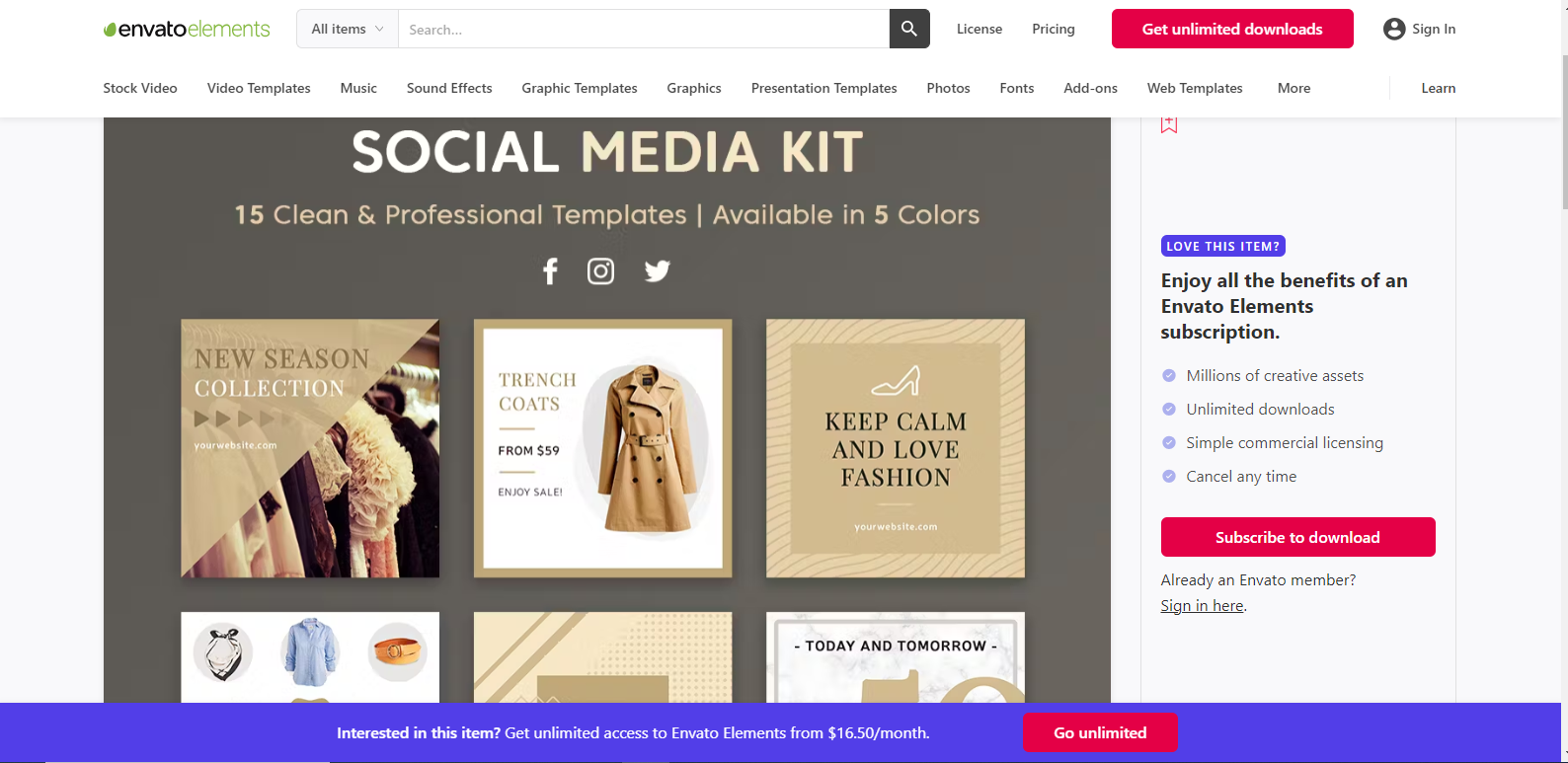 social media kit templates