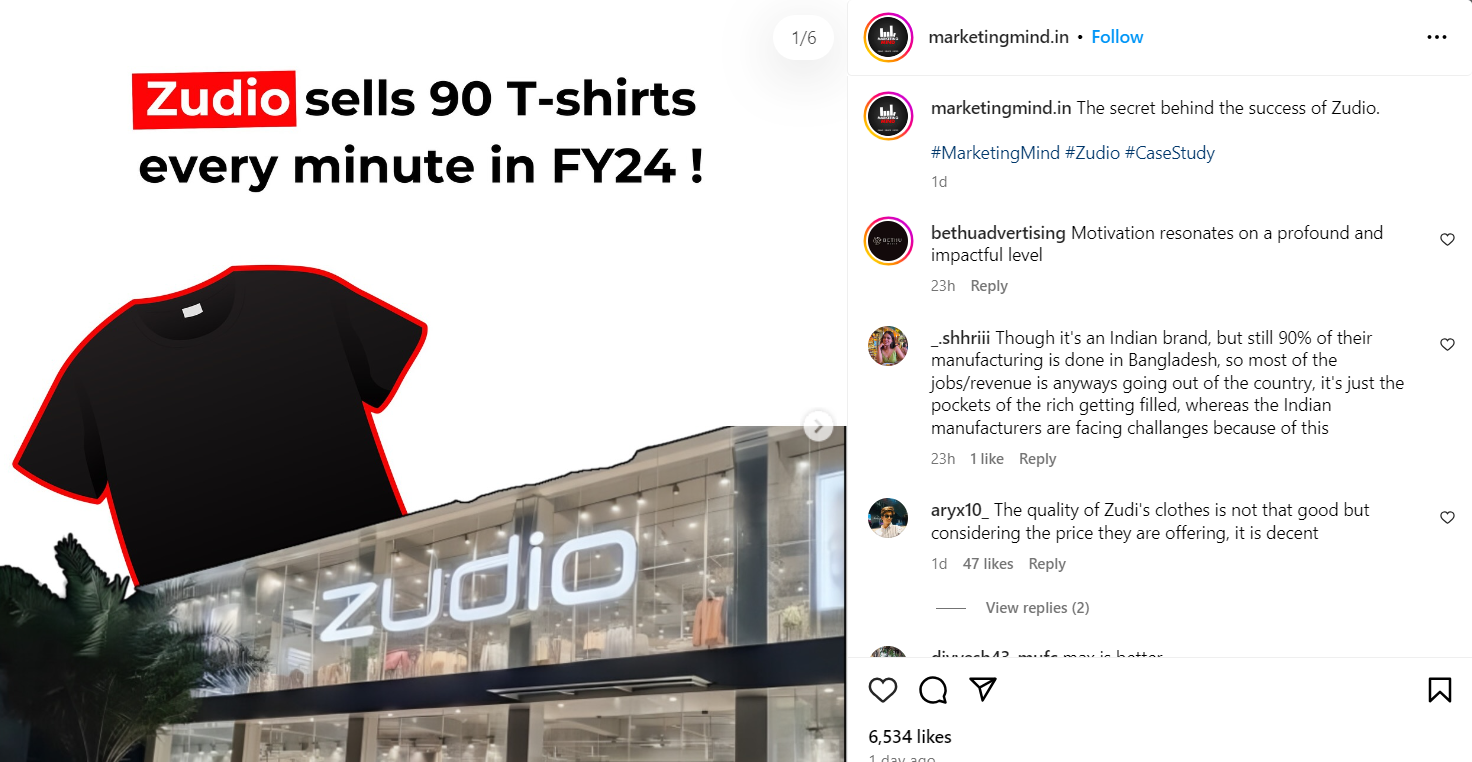 A case study by Marketing Mind on Instagram