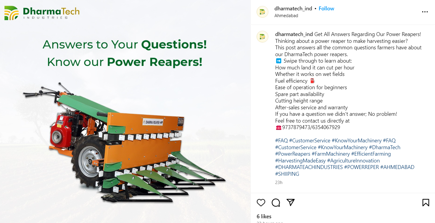 FAQs on Instagram by Dharma Tech Industries