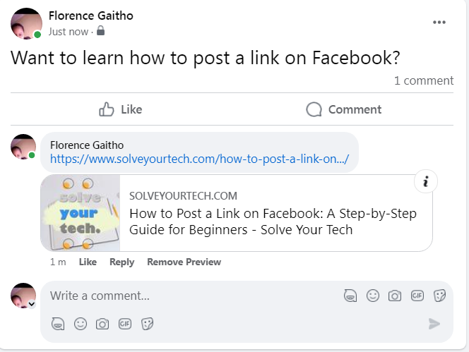 How to Post a Link on Facebook - Way 3 (d)