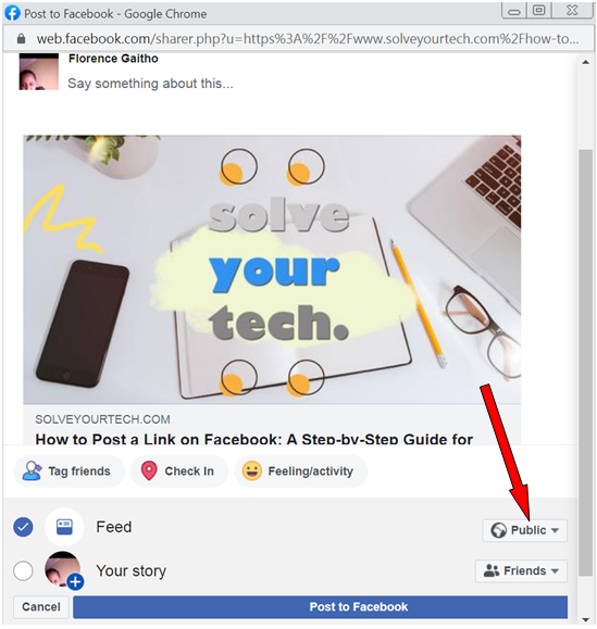 How to Post a Link on Facebook - Way 2 (d)