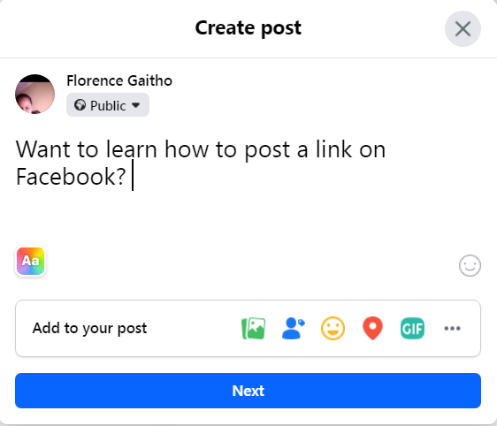 How to Post a Link on Facebook - Way 1