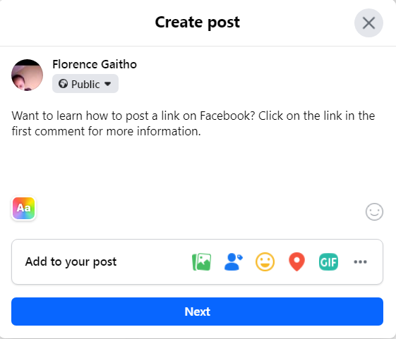 How to Post a Link on Facebook - Way 3 (b)