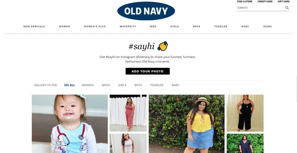 an ad from influencer marketing campaign by Old Navy