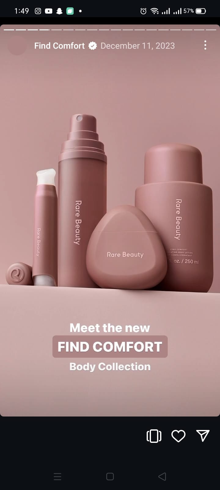 A snapshot of Instagram highlights that showcases Find Comfort's products