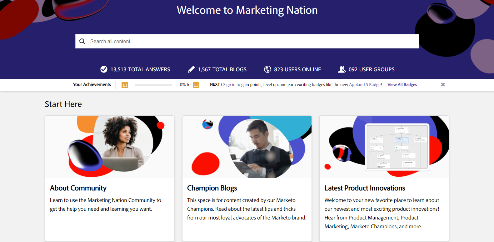 Marketo's homepage