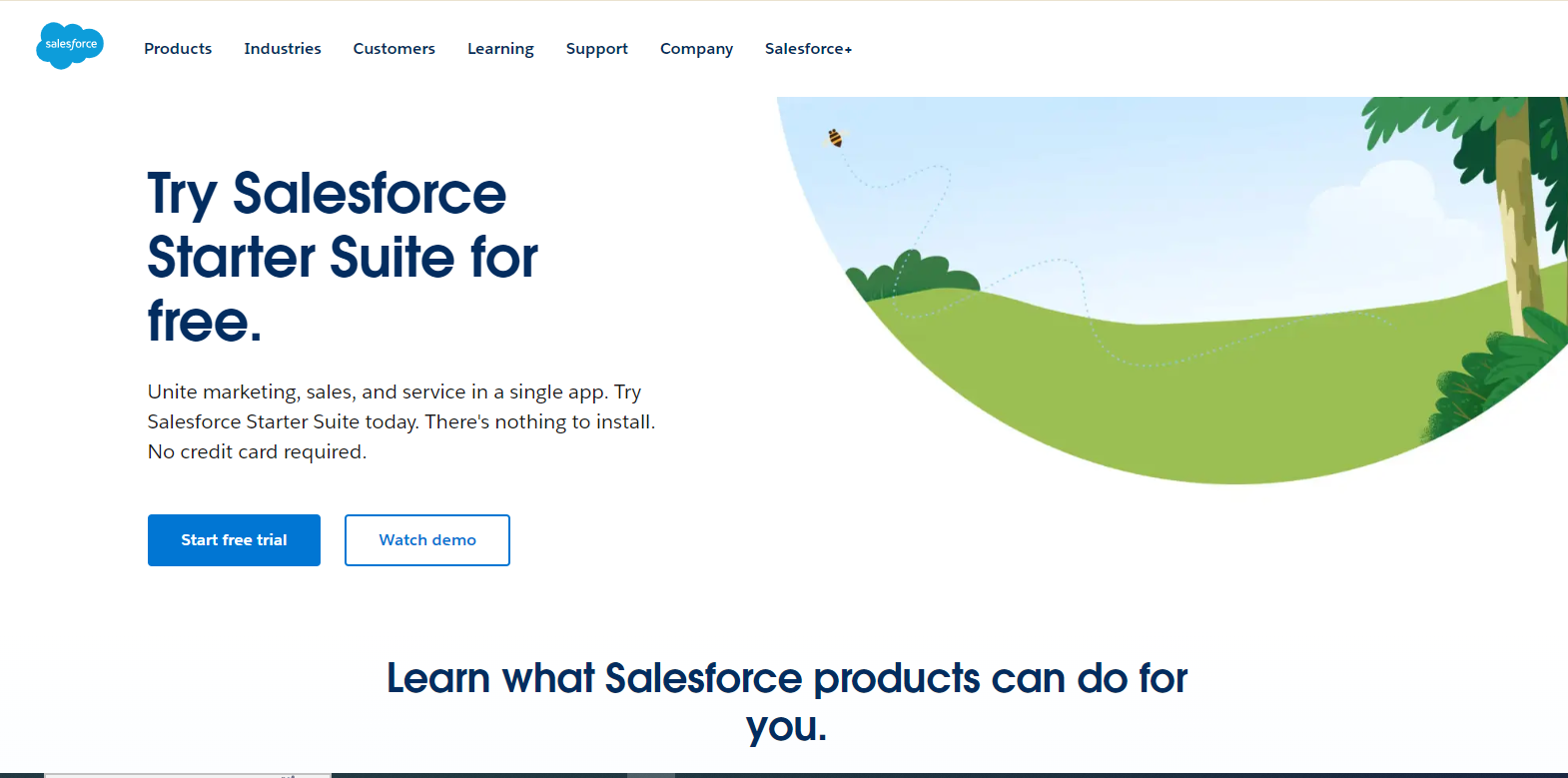 Salesforce's homepage