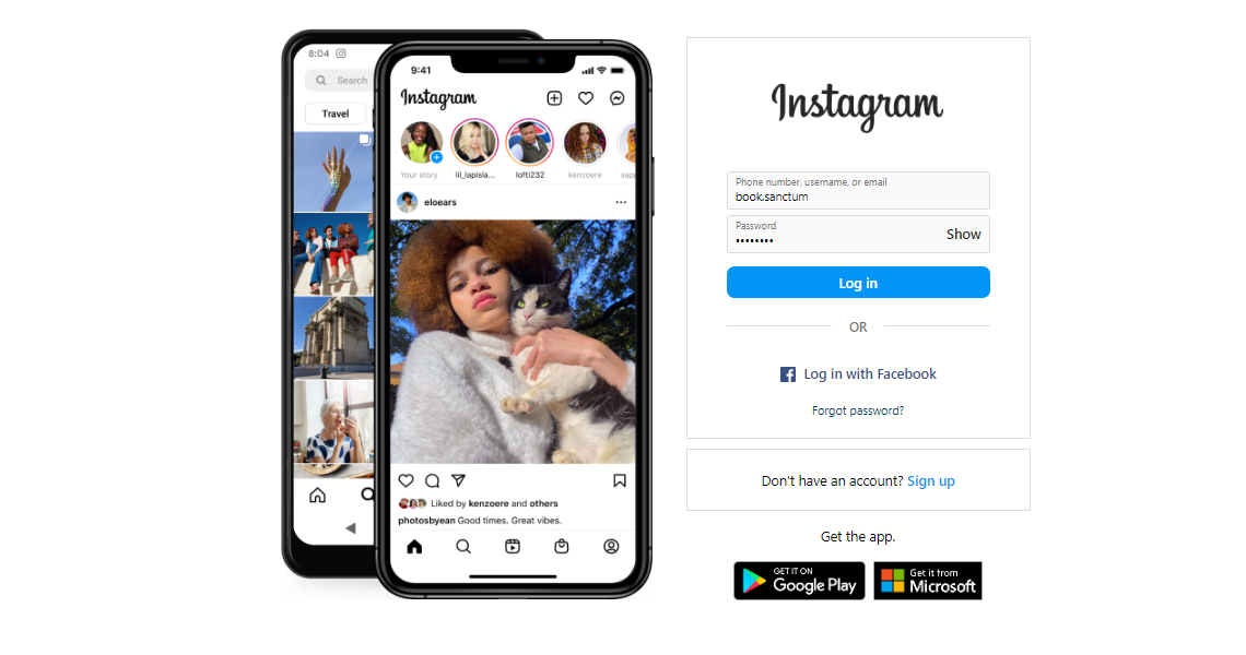 Instagram's Log In Page