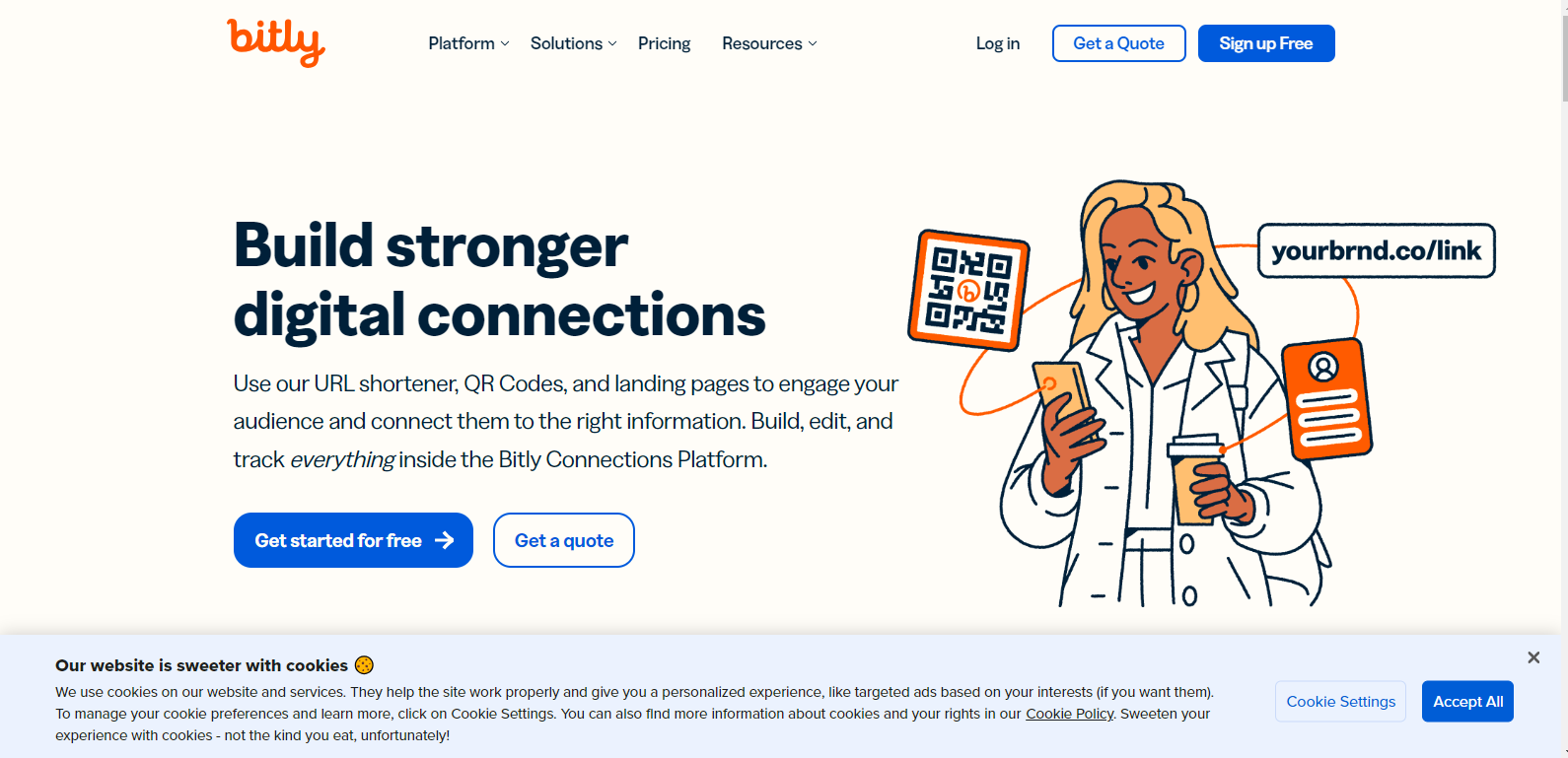 Bitly's landing page