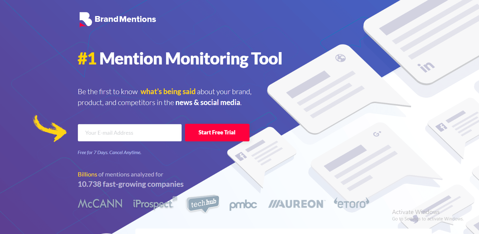 BrandMentions- Landing page