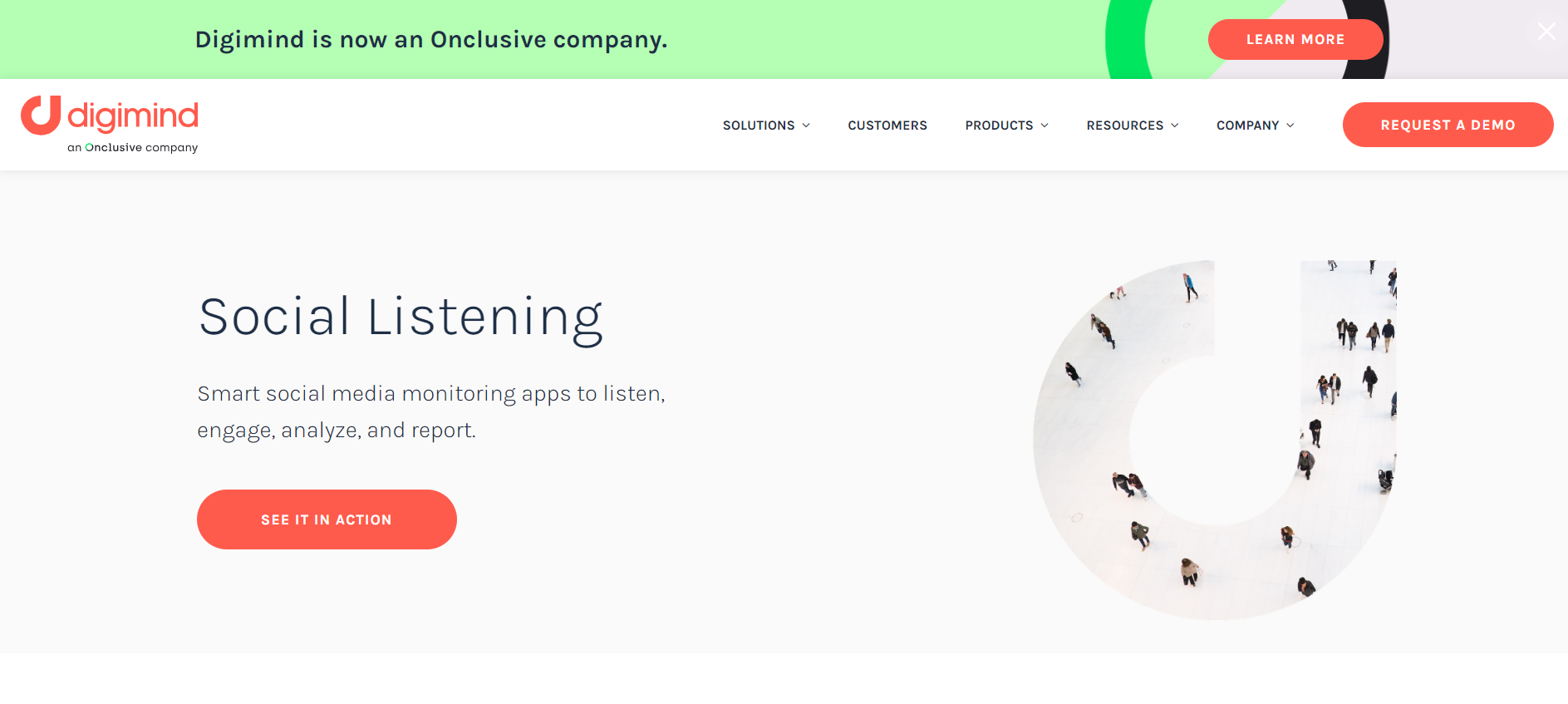 Digimind’s social listening landing page