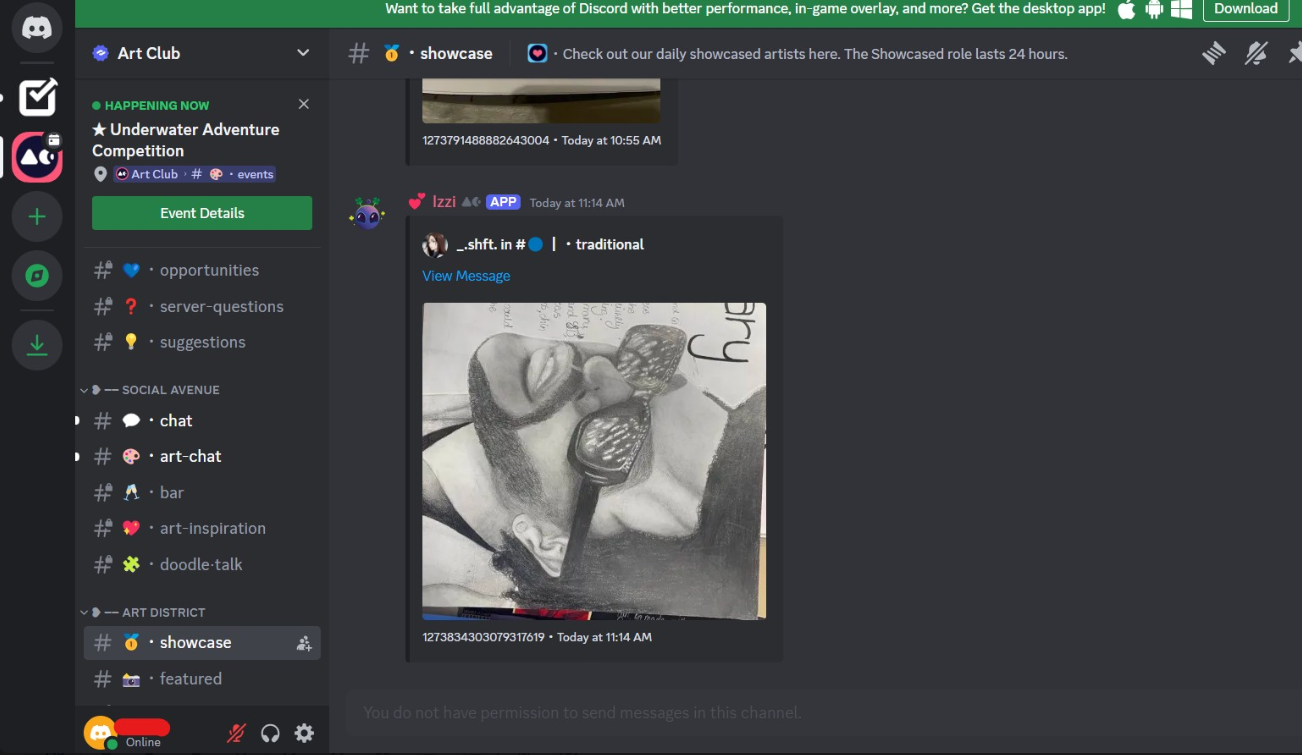 Discord community for artwork