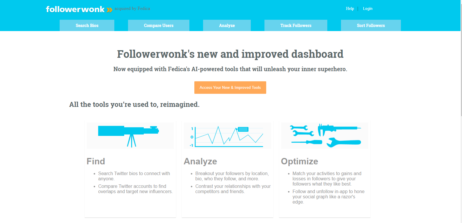 Followewonk's landing page