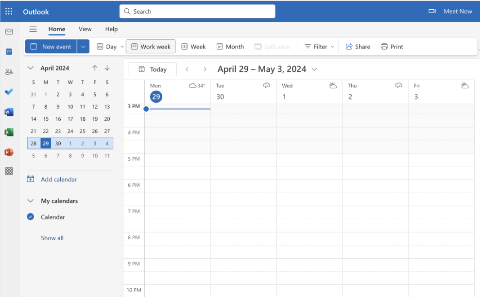 Microsoft Outlook's Calendar