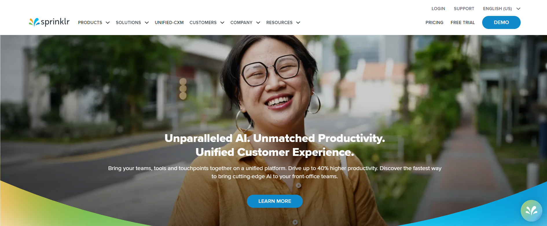 Sprinklr landing page