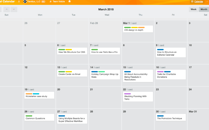 Trello's Calendar