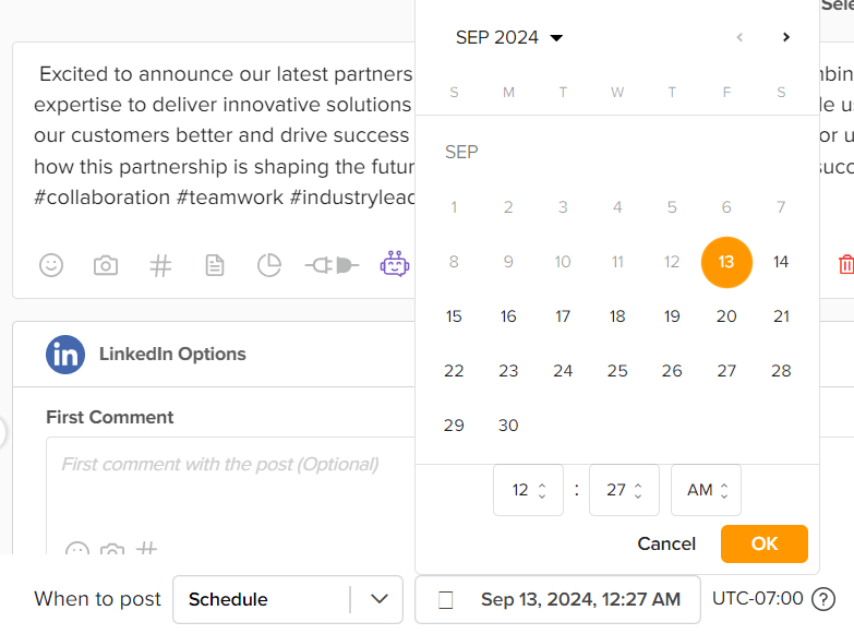 Choose Date and Time