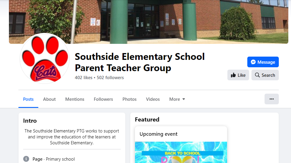 A parent-teacher group on Facebook for an elementary school