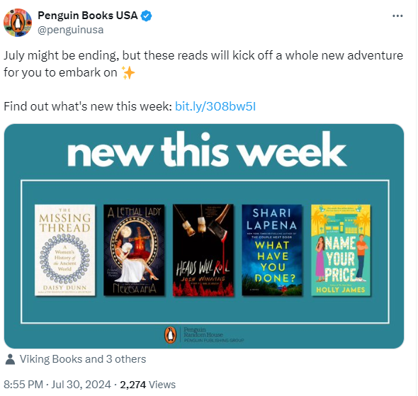 A post by Penguin Books USA on X