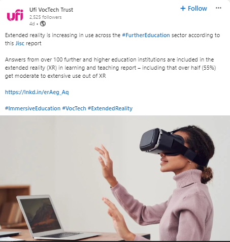 A social media post by Ufi VocTech Trust