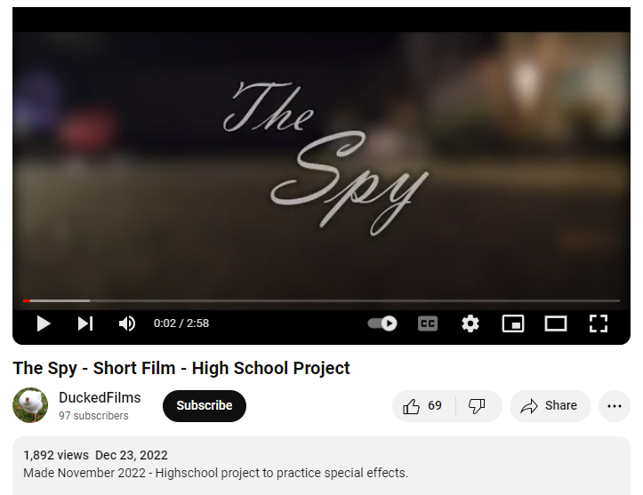 A student's high school project- a short film on YouTube