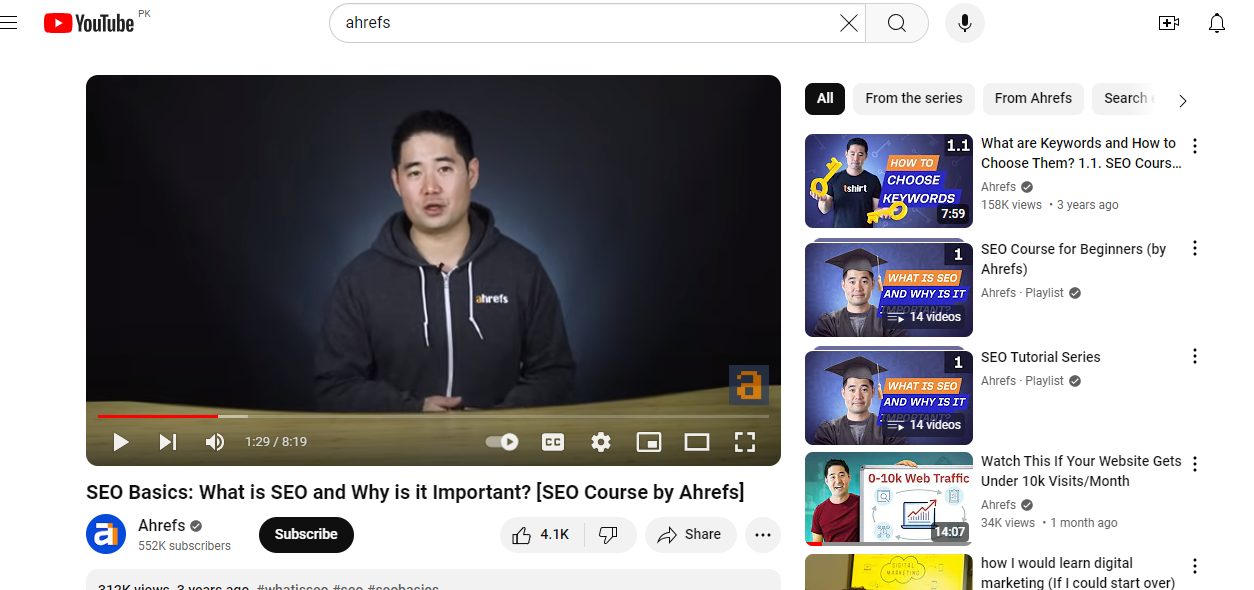 A video by Ahrefs on YouTube